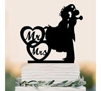 Decoración rústica para tarta con texto en inglés «Mr And Mrs»