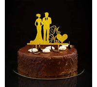 Decoración rústica para tarta de boda con texto en inglés "Mr And Mrs", personaliza los nombres de la fecha estimada, silueta de novia y novio, decoración de boda, aniversario, fiesta, compromiso