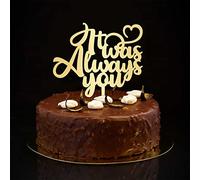 Decoración rústica para tartas con texto en inglés "It Was Always You" Mr And Mrs, decoración para tartas de compromiso y boda, personalizable, silueta romántica, novia y novio, decoración para tartas