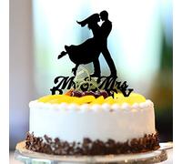 Decoración rústica para tartas de Mr & Mrs con nombres personalizados, silueta de fecha estimada, novia y novio, decoración de fiesta de compromiso, regalos de compromiso para pareja, acrílico, negro