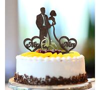 Decoración rústica personalizada para tarta de compromiso de boda con nombres personalizados, fecha de este, decoración divertida para tartas de novia y novio para boda, aniversario, fiesta, regalos