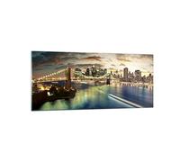 Decoracion Salon América Arquitectura Nueva York Vidrios decorativos 120x50cm Cuadro Sobre Vidrio Moderno Cocina Cuadros Pared Impresiones Impresión en Cristal Wall Art Prints Grande GAB120x50-0226