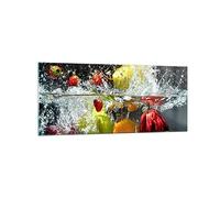 Decoracion Salon Frutas Agua Splash alimentos Vidrios decorativos 120x50cm Cuadro Sobre Vidrio Moderno Cocina Cuadros Pared Impresiones Impresión en Cristal Wall Art Prints Grande GAB120x50-2972