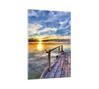 Decoracion Salon lago puente Vidrios decorativos 80x120cm Cuadro Sobre Vidrio Moderno Dormitorio Cocina Cuadros Pared Impresiones Impresión en Cristal Wall Art Prints Decor Grande GPA80x120-3963