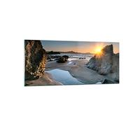 Decoracion Salon Paisaje británico orilla costa Vidrios decorativos 120x50cm Cuadro Sobre Vidrio Moderno Cocina Cuadros Pared Impresiones Impresión en Cristal Wall Art Prints Grande GAB120x50-3174