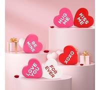 Decoración San Valentín, Decoración de Mesa San Valentín, 6 Piezas Señal de Corazón de Madera, Decoraciones San Valentín para el Hogar, Regalos Perfectos para San Valentín