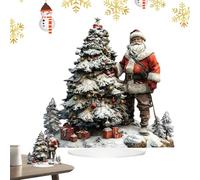 Decoración Santa 2D Acrílico - navideños de pie, de Santa resistente a los rayos UV para alféizar de ventana comedor lugar de trabajo interior
