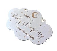 Decoración signo dormiente | Signo de sueño de la manija de la puerta de madera | Herramienta de decoración de diseño simple para pomo de puerta, guardería, habitación de los niños y entrada