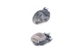 Decoración Sistema de reemplazo de cabello humano for hombre, con base mono y encaje frontal de PU, prótesis capilar masculina. esponjosa(1B40#)