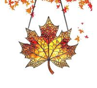 Decoración Sun Catchers - Hoja de arce acrílico 15x15 cm, ornamento de pared transparente, artesanía estacional en colores otoñales | Decoración de jardín para ventana, dormitorio, balcón, a