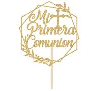 Decoracion Tarta Comunion, Topper mi Primera Comunion, Decoracion Tarta Bautizo, Cake Topper Comunion, para la Decoracion de Bautizos, Primeras Comuniones, Cumpleaños (B)