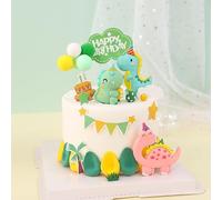 Decoración Tarta Dinosaurios, 14pcs Cumpleaños Dinosaurios, Decoracion Tartas Cumpleaños, Reutilizable, Adorno de Pastel de Bricolaje, Adecuado para Fiestas de Cumpleaño Infantiles -A