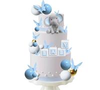 Decoracion Tarta Elefante, 30 Piezas Decoración de Pasteles Cumpleaños Bluey Topper para Tarta de Mariposas Bolas Cake Topper Cumpleaños Niños, Baby Shower, Fiestas Temática