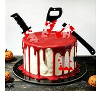 Decoración Tarta Halloween Cuchillo Halloween Terror Cuchillos Cake Toppers | 4 Piezas Cuchillos Halloween Cupcake Toppers Adornos para Cupcakes de Halloween con Sierras Hachas Cuchillos para Halloween