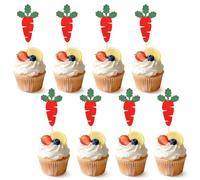 Decoración Tarta Pascua Cake Toppers Lindo Conejo Orejas de Conejos Zanahoria Páscoa Deco de Pasteles para Fiesta de Pascua Primavera Cumpleaños Reunión (B-24PCS)