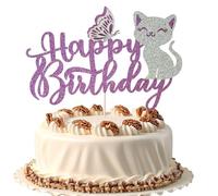 Decoracion Tartas Cumpleaños Gatitos, Happy Birthday Cake Topper, decoración cumpleaños gatos, decoracion tartas cumpleaños, para Amantes de los Gatos, temática de Baby Shower (A)