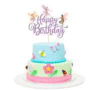 Decoracion Tartas Cumpleaños Hadas, Happy Birthday Cake Topper, Adornos Tarta Cumpleaños Niña para Niños Party Decoraciones