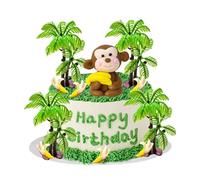 Decoracion Tartas Mono, 11 piezas decoración para tartas de animales, Decoración para Tartas, Figuras de Animales del bosque, para Cumpleaños Infantil, Baby Shower, Fiestas Temática