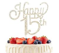 Decoracion Torta 15 Cumpleaños Happy 15th Birthday Decoración Purpurina Oro 15 Años Niña Niño Adolescentes Pastel Topper Feliz Cumpleaños Aniversario Productos para Fiestas