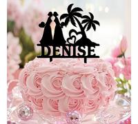 Decoración tropical para tarta de cumpleaños con texto en inglés "Mrs & Mrs & Mrs" para mujer, diseño de silueta femenina con guión, despedida de soltera, compromiso, regalo elegante para niños y