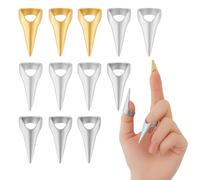 Decoración uñas góticas para cosplay - Set de 20 uñas postizas metálicas largas estilo garra, doradas y plateadas, ideales para trenzas, disfraces y salones de belleza