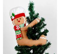 Decoración única y Divertida para árbol de Navidad, diseño de Hombre de Jengibre, decoración única y Divertida para árbol de Navidad, Botella de Vino, Jengibre, Blanco, Rojo y Verde
