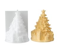 Decoración Vela Molde Árbol De Navidad Forma De Fundición De Silicona 3D, Estilo De Estrella De Rama Detallada, Soporte De Liberación, Uso De Exhibición De Hobby En Hogar