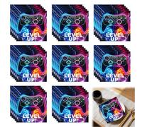 Decoración Videojuegos para Fiestas de Cumpleaños - 40 Servilletas Level Up de 33 x 33 cm - Vajilla Desechable Infantil para Celebraciones Temáticas