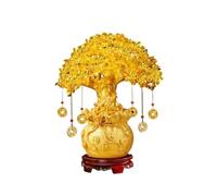 Decoración vintage de citrino for el hogar, bonsái, ideal for el hogar y la oficina. El árbol del dinero simboliza la buena fortuna y también puede ser un regalo de empresa.(Yellow1,19*10*22cm)