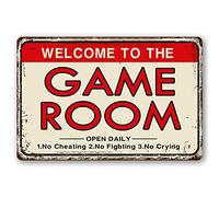 Decoración y accesorios para sala de videojuegos, letreros retro de estaño, sala de billar, teatro, polvo, decoración de pared, hogar, juegos, póster de videojuegos, decoración de jugadores, 8 x 12