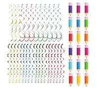 Decoraciones a - Pancarta de Colores, Juego de 48 Piezas con Tarjetas Impresas, espirales Individuales y Dobles | Suministros de Animados para Profesores de aulas Escolares Infantiles