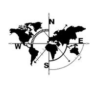 Decoraciones Artísticas De La Pared Del Mapa Del Mundo - Placa De Mapa Direccional, Arte Del Globo Metálico | Asistencia Didáctica En El Clase, Decoración Del Espacio De Juego, Acento Para El Pa