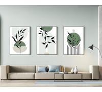 Decoraciones Boho Modernas Aesthetic Imágenes de Plantas, Paisaje Natural Playa, Juego de Póster de Arte Abstracto Bohemio Sin Marco (30x40cm-3Pcs, Poster-04)