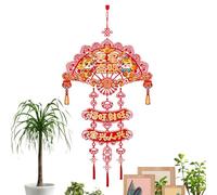 Decoraciones Chinas 2026 Colgante de Nudo Chino con Letrero para Puerta