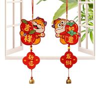 Decoraciones chinas, decoraciones de año nuevo chino | 2X Adorno de Año Nuevo Chino para paredes,Feliz Año Nuevo Decoración, Año de la Percha, Festival de Primavera Adorno de pared para habitaciones