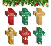 Decoraciones Colgantes de Cruz de Madera, 24 Piezas, Cristiano, Colgante, de belén, decoración Religiosa Cristiana de Navidad, de Nacimiento de Jesús para árbol, Iglesia,