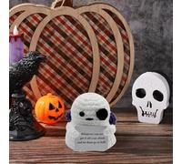 Decoraciones colgantes de Halloween para Halloween, muñeca tejida a mano, lana hecha a mano, energía positiva, decoraciones emocionales de fantasmas (A, 13 x 6.5 cm)