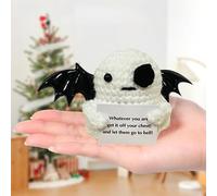 Decoraciones colgantes de Halloween para Halloween, muñeca tejida a mano, lana hecha a mano, energía positiva, decoraciones emocionales de fantasmas (C, 13 x 6.5 cm)