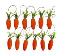 Decoraciones colgantes de zanahoria de Pascua, adornos colgantes de espuma brillante con purpurina para suministros de boda, decoración del hogar y celebraciones de primavera (10 cm)