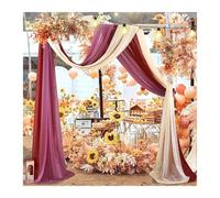 Decoraciones con cortinas para bodas, Arco de boda gasa drapeado, 2 uds., 75x600cm, conjunto flores artificiales, decoración for el hogar y exteriores(A Without Flower)