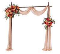 Decoraciones con cortinas para bodas, Cortinas transparentes de gasa for boda, arco, ceremonia, recepción, fiesta, multicolor, varios tamaños(Light Coffee,75CMX600CM)