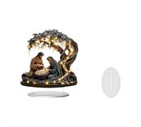 Decoraciones cristianas de Navidad, decoración de belén celestial de acrílico plano 2D, adornos de Navidad para familiares y amigos (D)