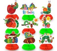 Decoraciones Cumpleaños Hungry Caterpillar, 9pcs Centros de Mesa de Decoración de Fiesta Hungry Caterpillar Decoraciones Cumpleaños de Fiesta de Oruga