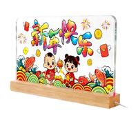 Decoraciones de Año Nuevo Chino 2026,2026 Chinos Con Alimentación USB - Cartel Feliz Año Nuevo Decoración De Mesa,Para Hogar Sala Oficina Escuela Apartamento Dormitorio Suministros Para F