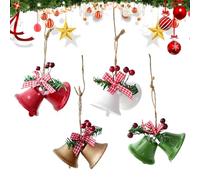Decoraciones De Árbol De Navidad | 4 Piezas Retro Metal Colgable,Campanas Vintage De Navidad,Para Chimenea Salón Árbol Puerta Corona Al Aire Libre