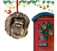 Decoraciones de árbol de Navidad - Animales de Bosque navideños - Figura de acrílico 2D Plana para decoración de casa, Regalos Fiesta Amigos jardín Granja Ventana