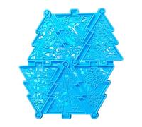 Decoraciones de árbol de navidad colgante molde holográfico moldes de resina de silicona con material perforado para colgante molde flexible para manualidades de vacaciones