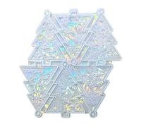Decoraciones de árbol de navidad colgante molde holográfico moldes de resina de silicona con material perforado para colgante molde flexible para manualidades de vacaciones