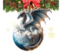 Decoraciones de árbol de Navidad Dragón,Decoración de Navidad Dragón - Colgantes de árbol de Navidad de lujo acrílico,Decoración del hogar Vintage, huevo de dinosaurio, adornos navideños para ma