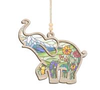 Decoraciones de árbol de Navidad - Elefante Ventana con Tarjeta | Amistad para Mujeres,Regalo Fiesta Interior Casa Árbol de Ceremonia